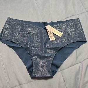 NWT Victoria's Secret Glittery Blue Hiphugger Panties